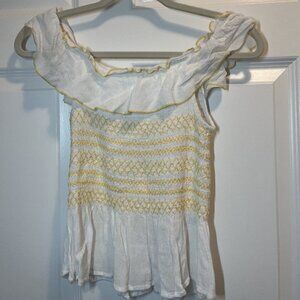 Derek Heart Off the Shoulder Patterned Top